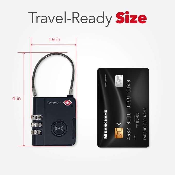 KeySmart SmartLock Tracking Luggage Locks, TSA Locks for Luggage, GPS Tracker, Combination Lock Compatible with Apple Find My App, Best Travel Essentials, Replaceable Non-Rechargeable Battery (1 Pack) - Image 5